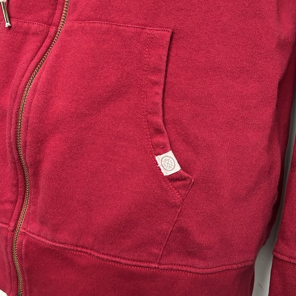 100% Organic Cotton Sandcloud Red Zippered Hoodie Jacket size large - Picture 5 of 9